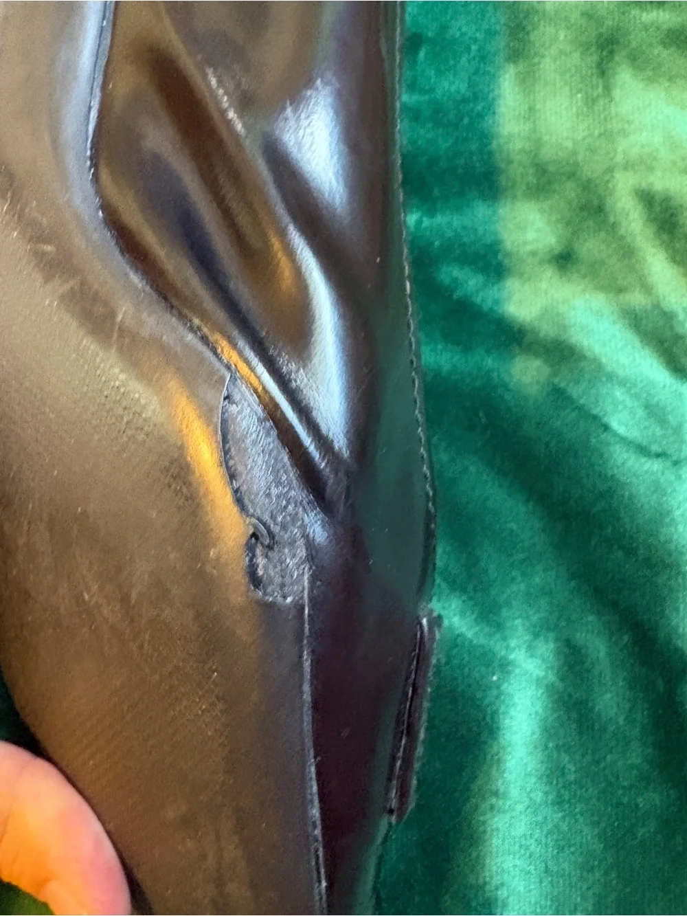 Vintage Prada Black Leather Square-Toe Kitten Heels Needs Resole Before Wear